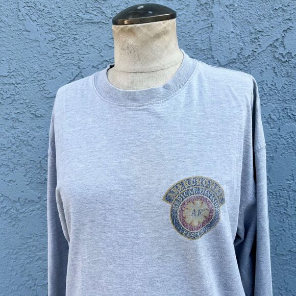 Vintage 90s Abercrombie Long Sleeve Tee Spell Out Mens Large 90s T shirt - Picture 2 of 8